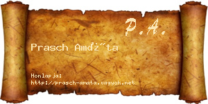 Prasch Amáta névjegykártya